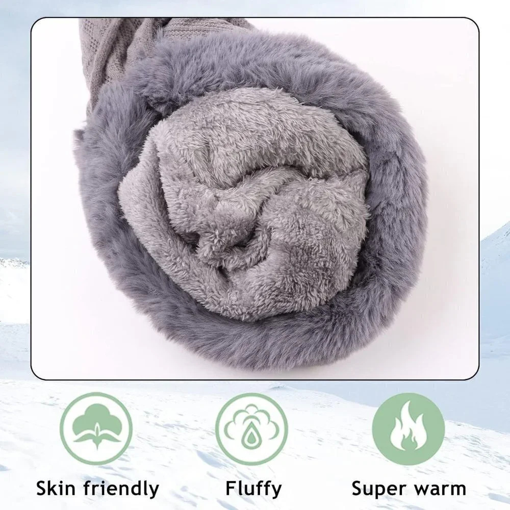 Winter Balaclava Hats Women Warm Thick Fluff Beanie Adult Neck Face  Cover Cap - Picture 5 of 7